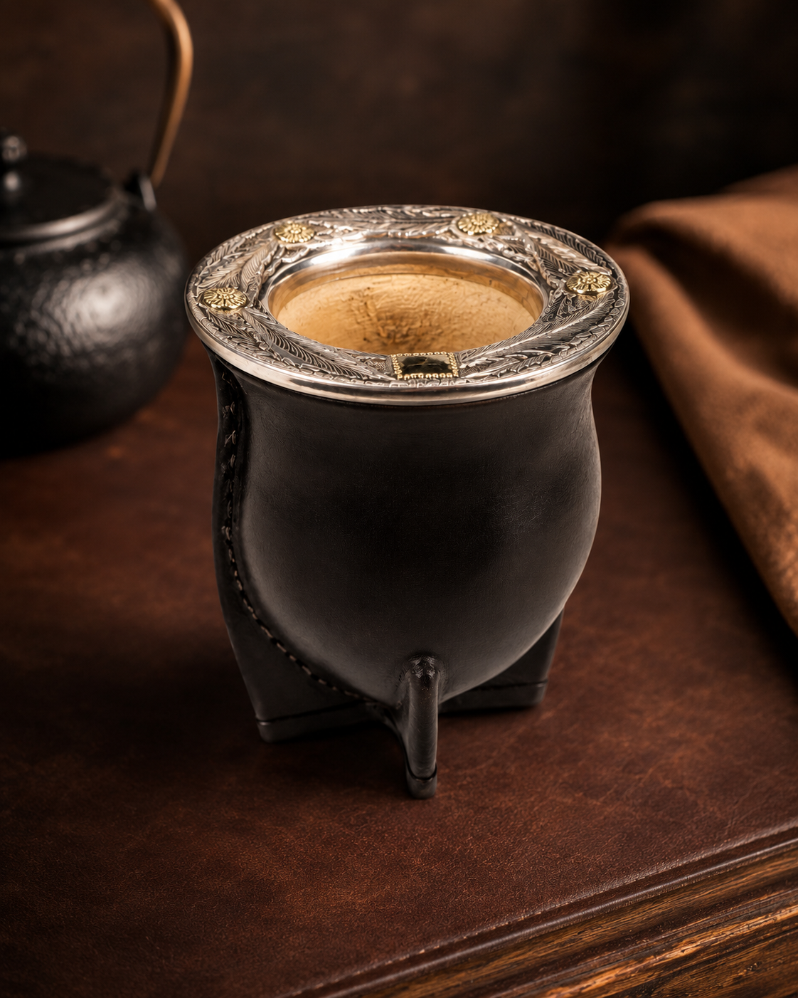 Mate imperial de Cerámica | Plata y Oro