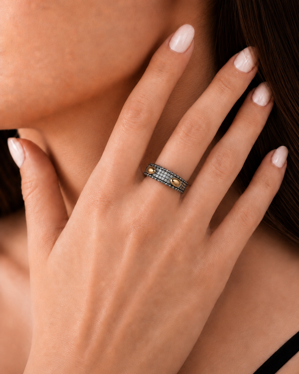 Anillo de Plata y Oro | Circonias