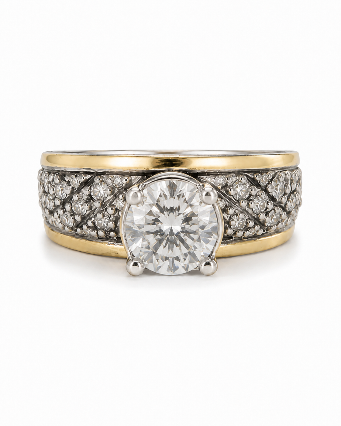 Anillo De Plata Y Oro | Circonias