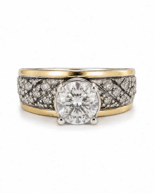 Anillo De Plata Y Oro | Circonias