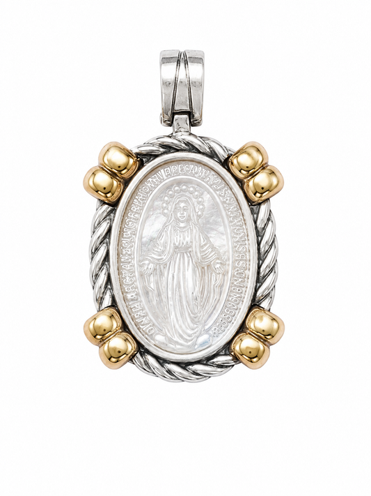 Dije De Plata Y Oro | Virgen Milagrosa