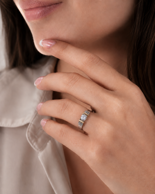 Anillo de Plata y Oro | Circonias
