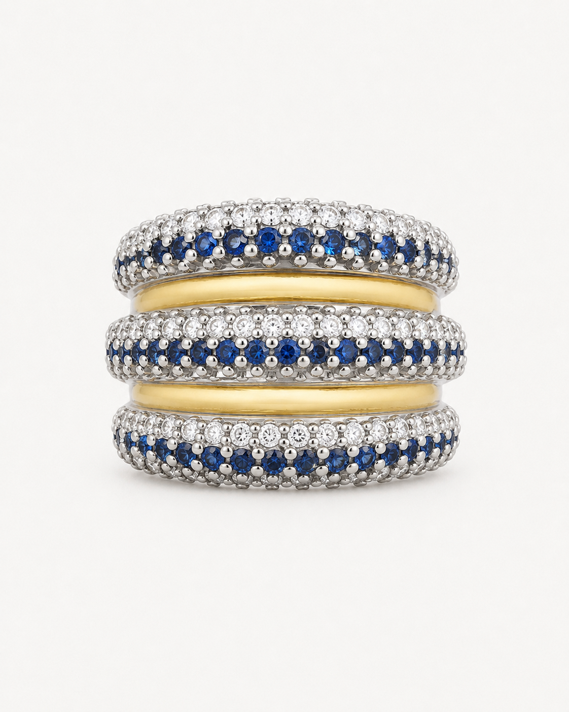 Anillo De plata y oro | Circonias