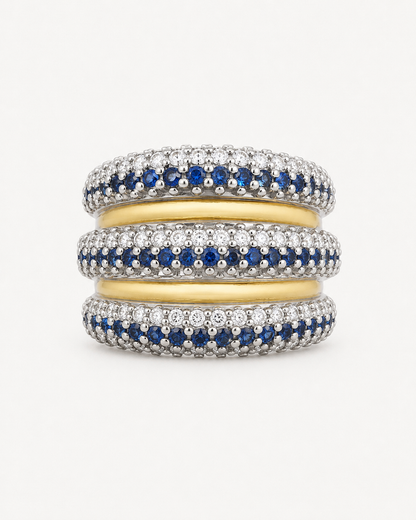 Anillo De plata y oro | Circonias
