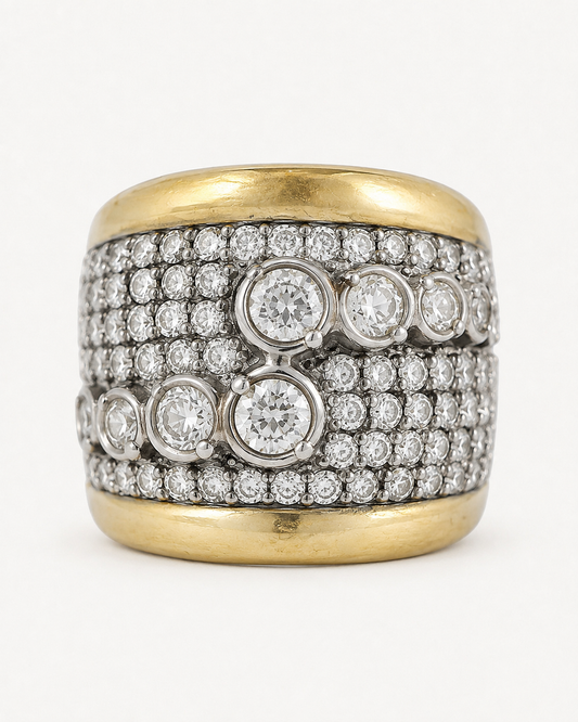 Anillo De plata y oro | Circonias