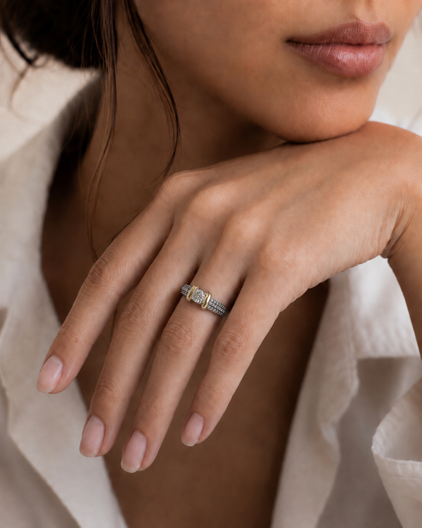 Anillo de Plata y Oro | Circonias