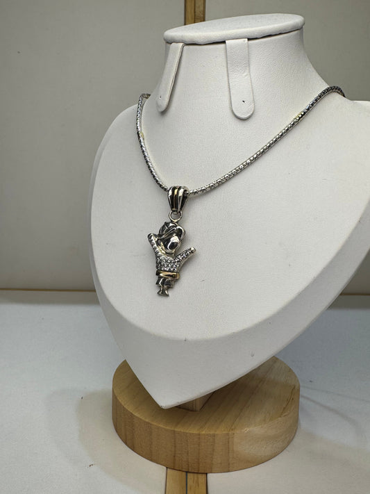 Conjunto en plata y oro | Dije De Nenito En Plata Y Oro Con Circonias