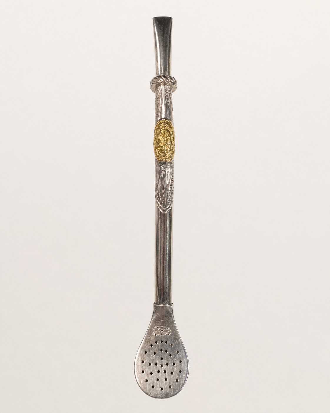 Bombilla de plata | escudo uruguayo de Oro
