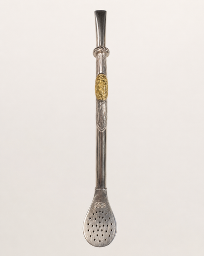 Bombilla de plata | escudo uruguayo de Oro
