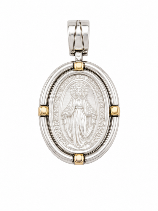 Dije De Plata Y Oro | Virgen Milagrosa
