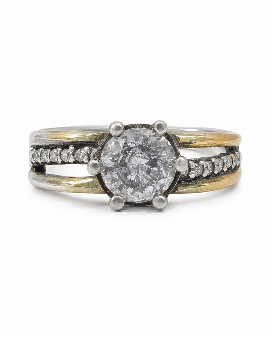 Anillo de Plata y Oro | Circonias