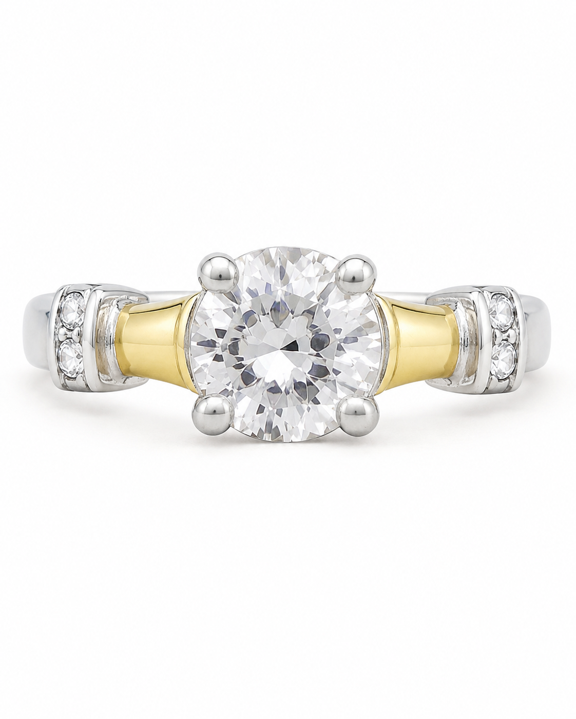 Anillo De Plata Y Oro | Circonia
