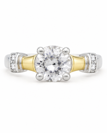 Anillo De Plata Y Oro | Circonia