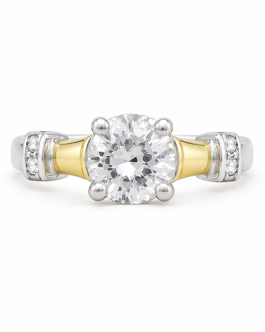 Anillo De Plata Y Oro | Circonia