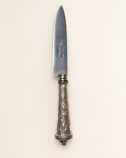 Cuchillo criollo de plata y oro | Hoja franz wenk solingen