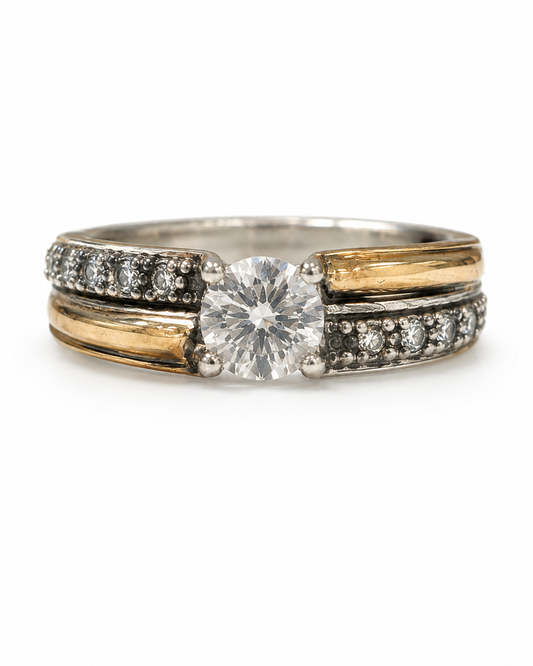 Anillo de Plata y Oro | Circonias
