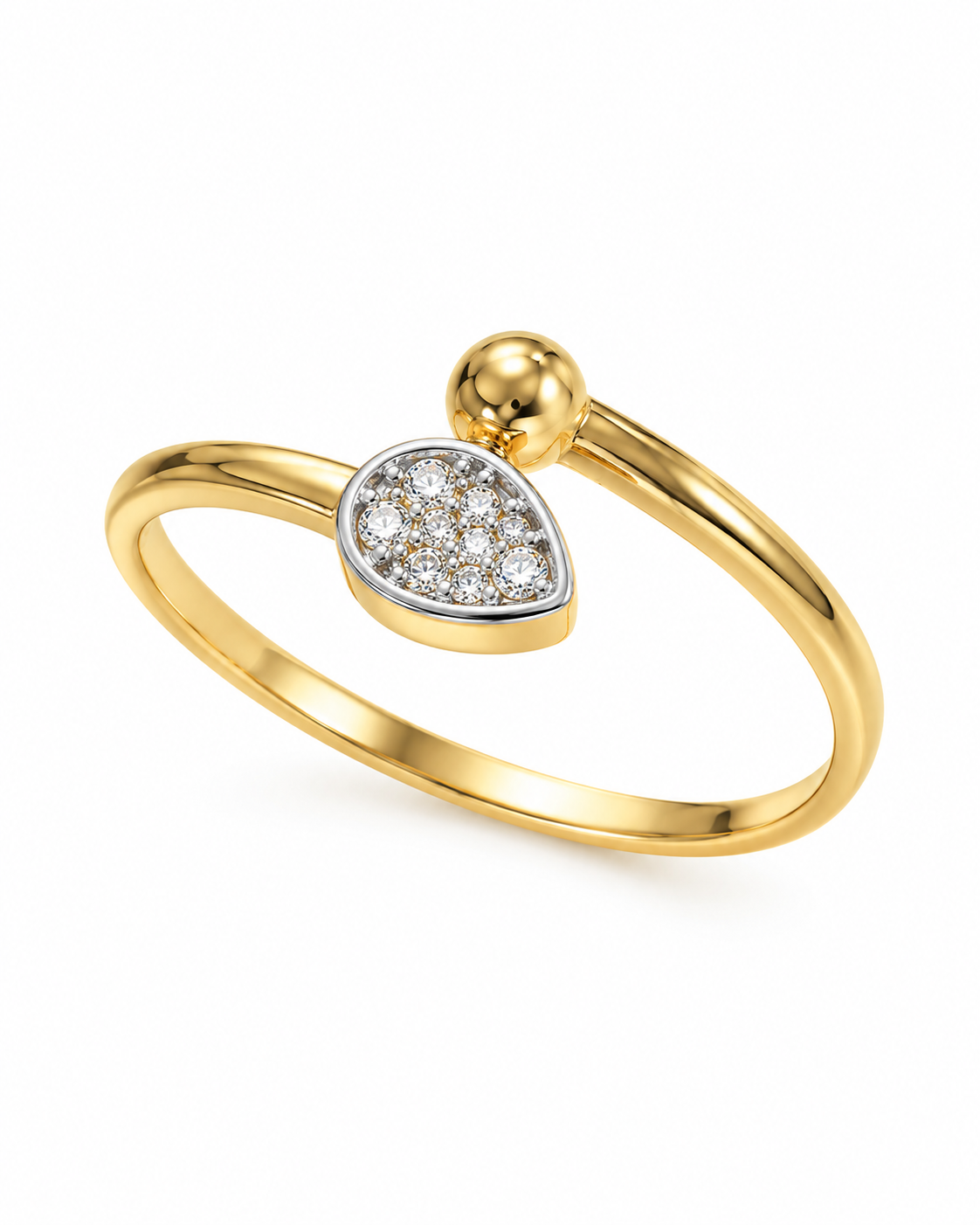 Anillo De Oro 18 kilates | Hoja en oro blanco