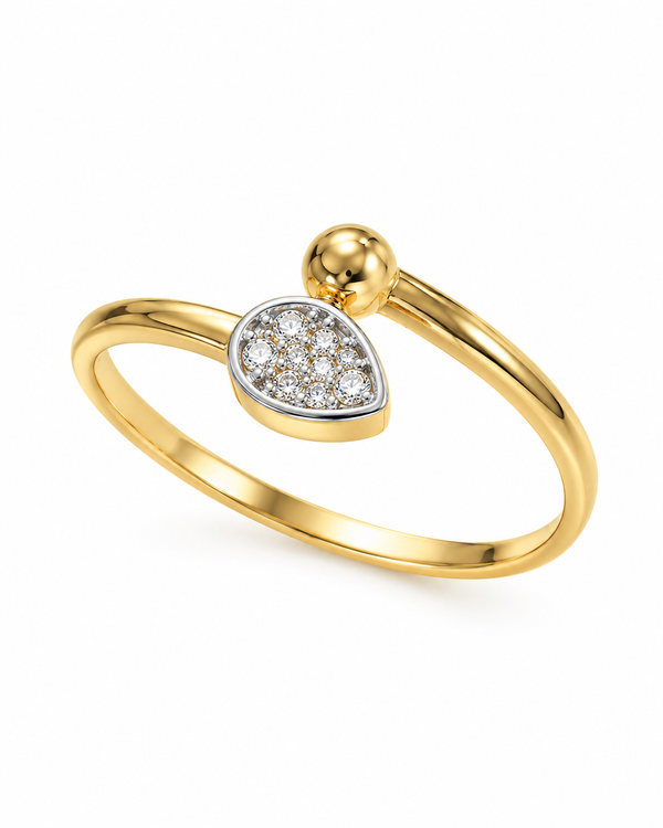 Anillo De Oro 18 kilates | Hoja en oro blanco