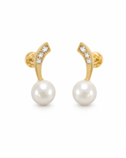 Caravanas de Oro 18 kilates | Perlas de Cultivo