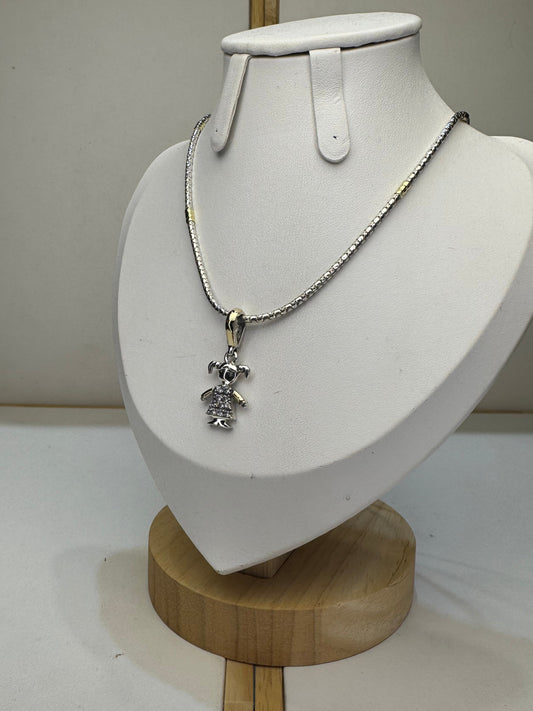 Conjunto en plata y oro | Dije De Nenita En Plata Y Oro Con Circonias