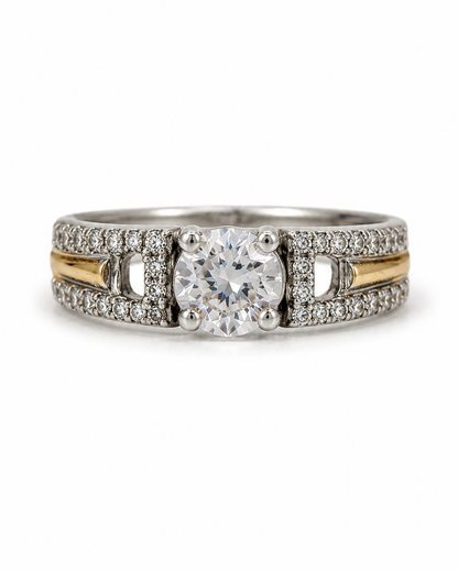 Anillo de Plata y Oro | Circonias