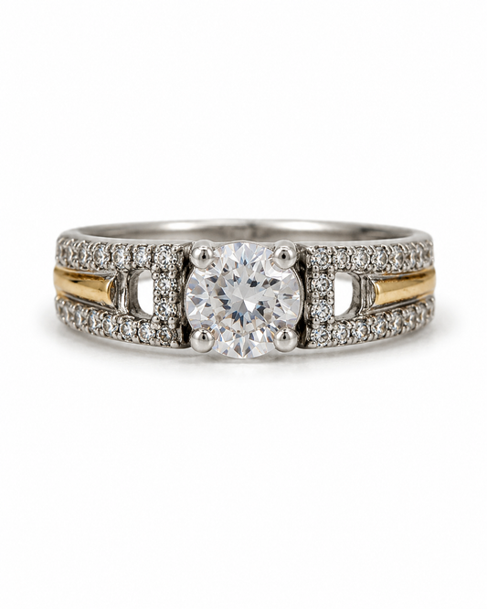 Anillo de Plata y Oro | Circonias