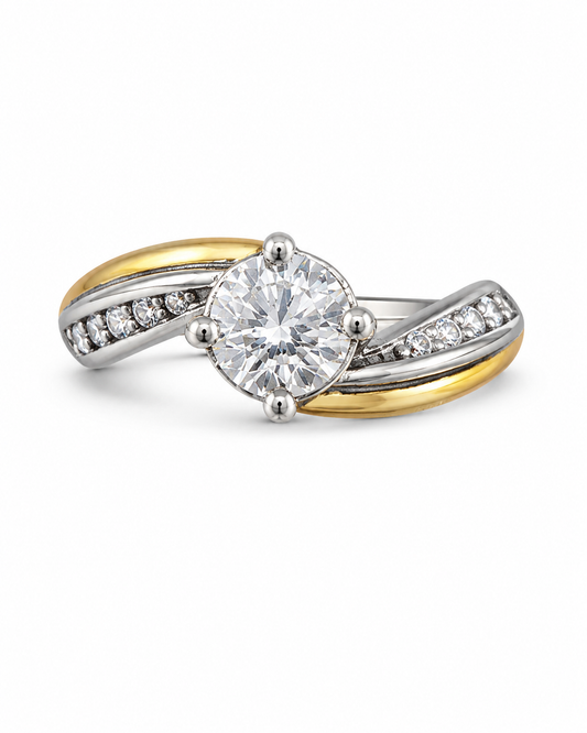 Anillo de Plata y Oro | Circonias
