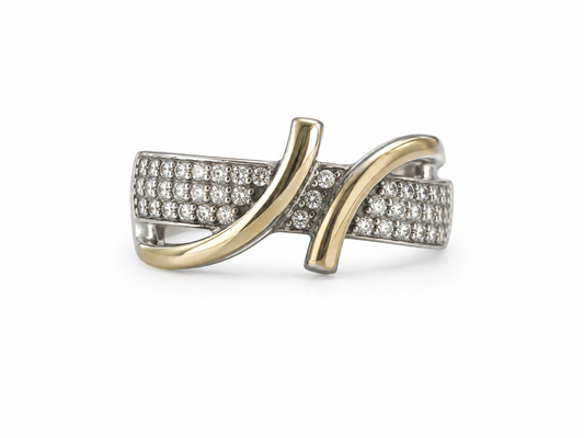 Anillo de Plata y Oro | Circonias