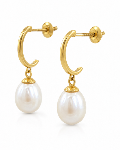 Caravanas de Oro 18 kilates | Perlas de Cultivo