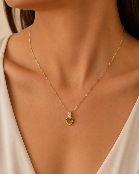 Conjunto cadena y dije oro 10 Kilates | Circonias