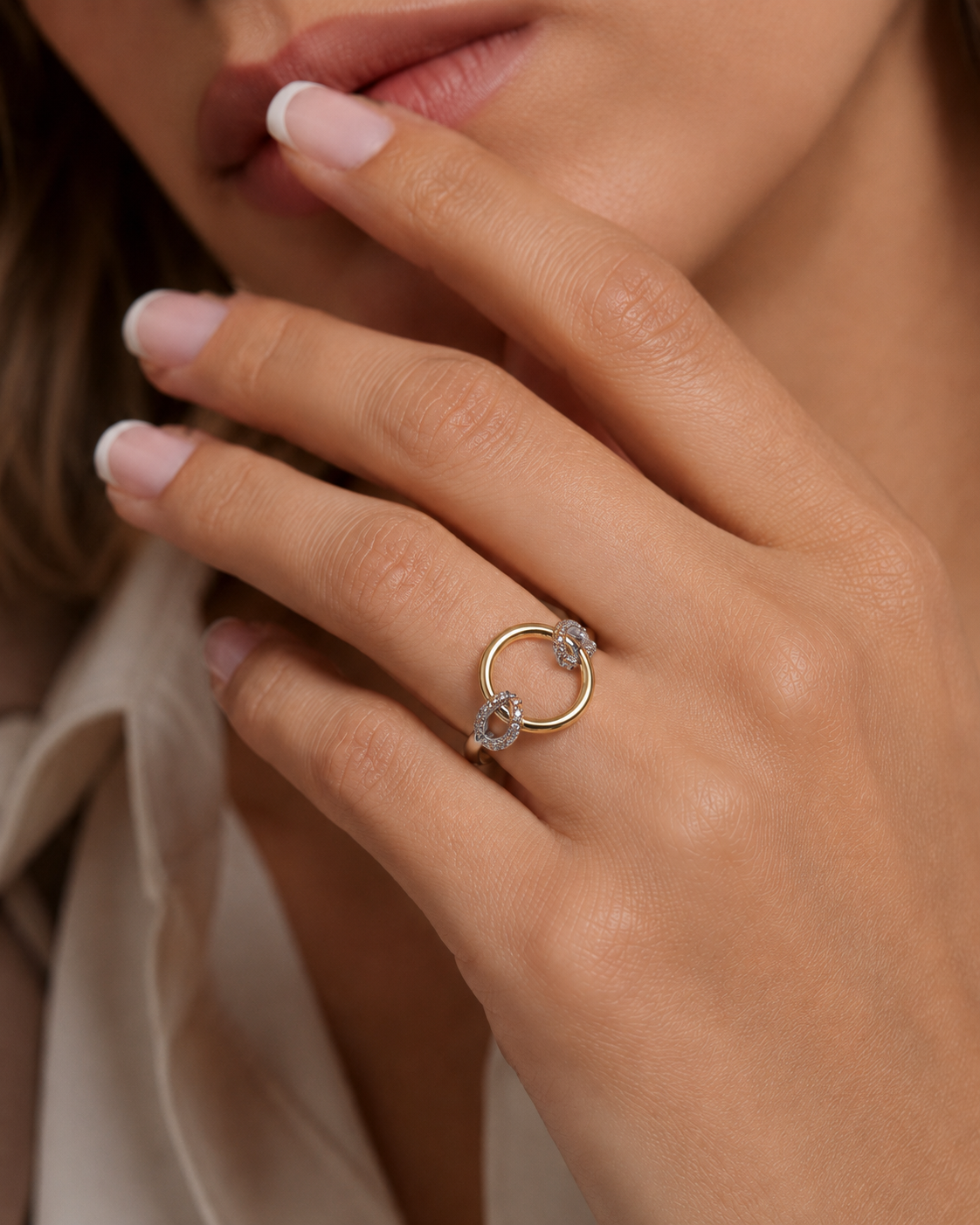 Anillo De Plata y Oro | Circonias