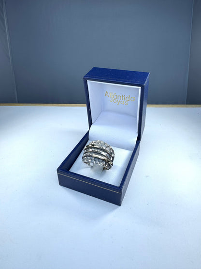 Anillo de Plata y Oro | Plata Martillada