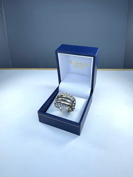 Anillo de Plata y Oro | Plata Martillada