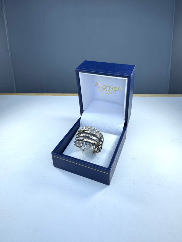 Anillo de Plata y Oro | Plata Martillada