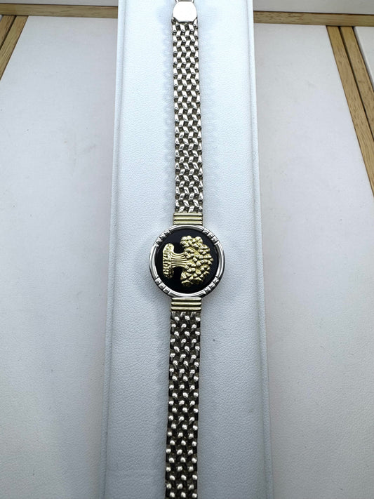 Pulsera de Plata y Oro | Ónix Con Árbol De La Vida