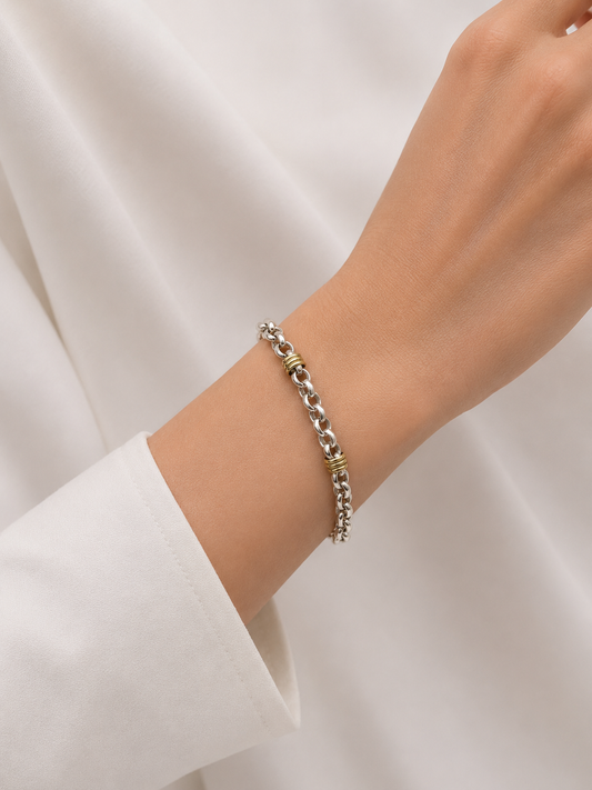 Pulsera de Plata y Oro | Roló
