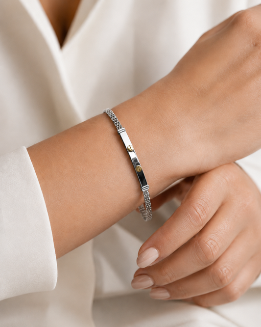Pulsera de Plata y Oro | Tornillos Estilo Cartier