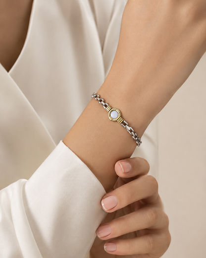 Pulsera de Plata y Oro | Nácar