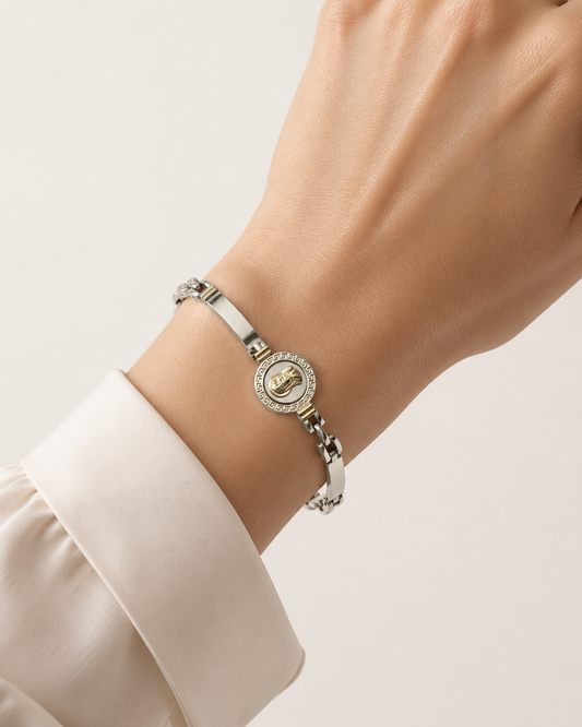 Pulsera de Plata y Oro | Virgen Niña