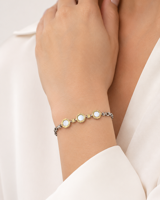 Pulsera de Plata y Oro | Nacar