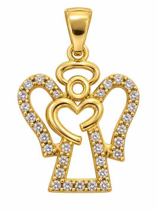 Dije Angelito de Oro 9 Kilates | 13,1 x 11,2 mm