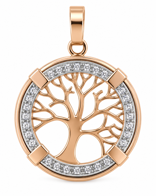 Dije Árbol de la vida oro 10 kilates | 18 mm