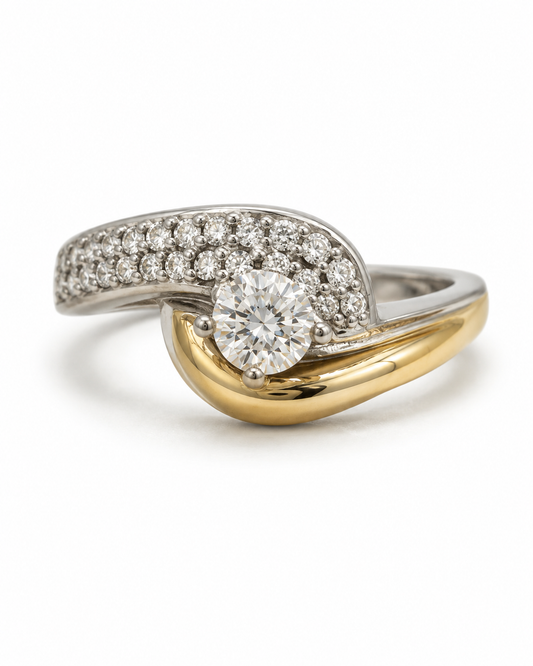 Anillo de Plata y Oro | Circonias
