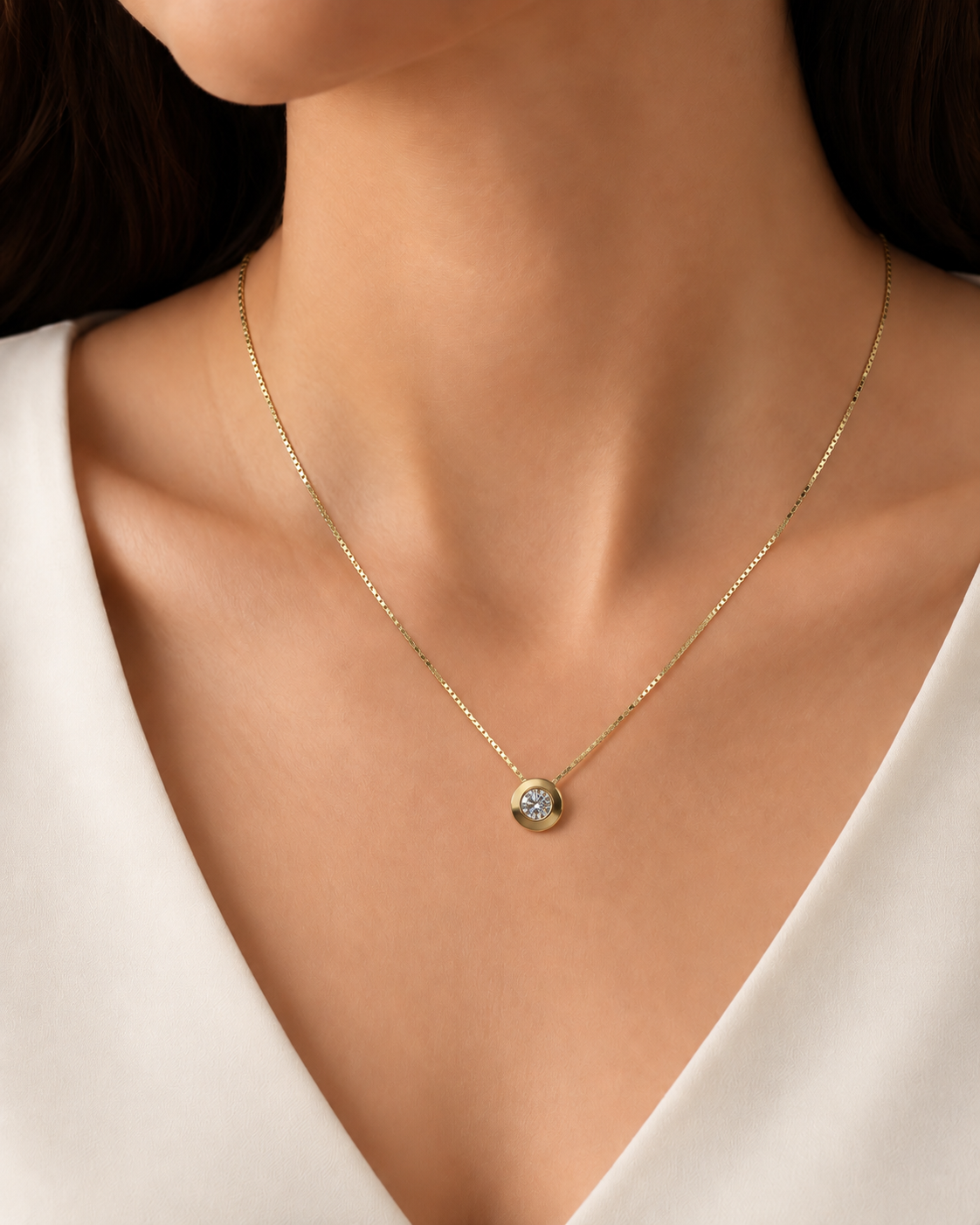Conjunto punto de luz oro 9 kilates | 40CM