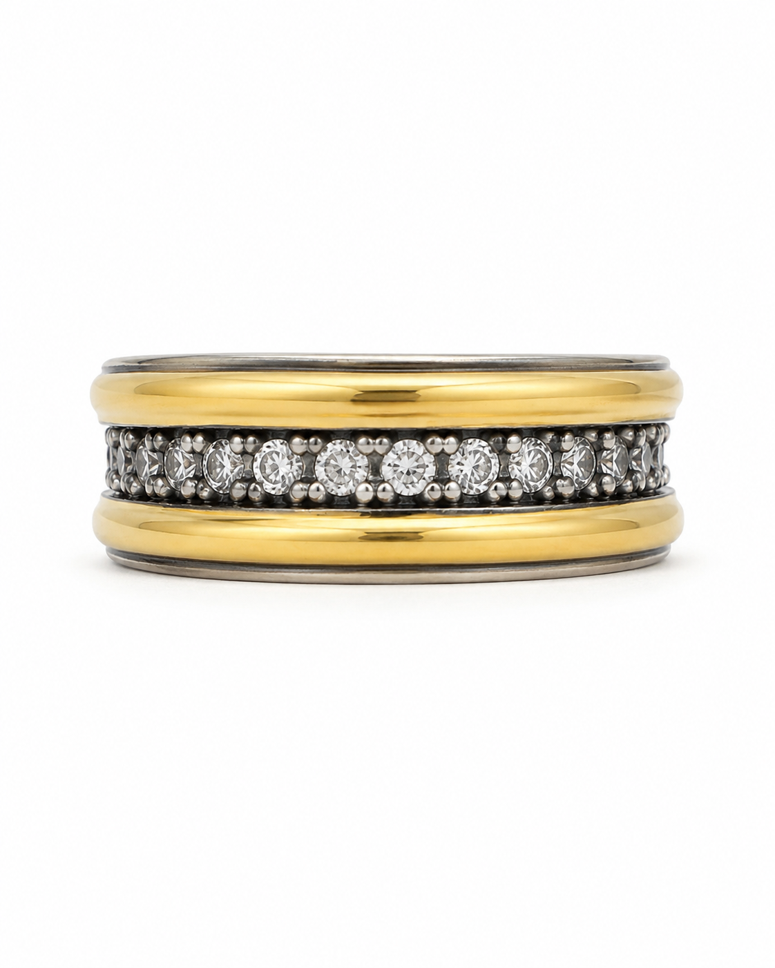 Anillo De Plata y Oro | Circonias