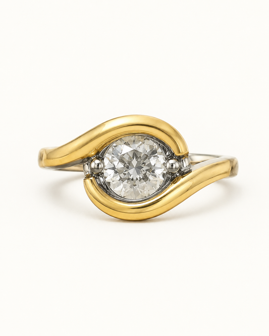 Anillo De Plata Y Oro | Circonia