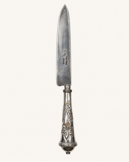 Cuchillo criollo de plata y oro| Hoja franz wenk solingen