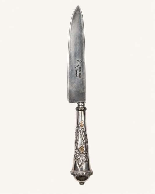 Cuchillo criollo de plata y oro| Hoja franz wenk solingen