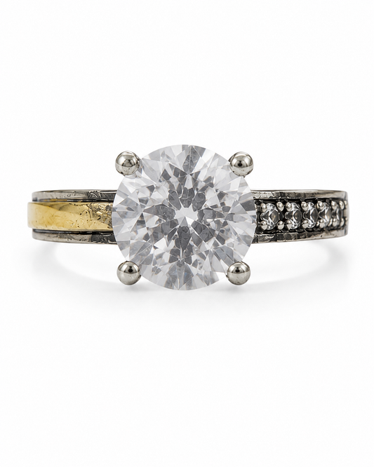 Anillo de Plata y Oro | Circonias