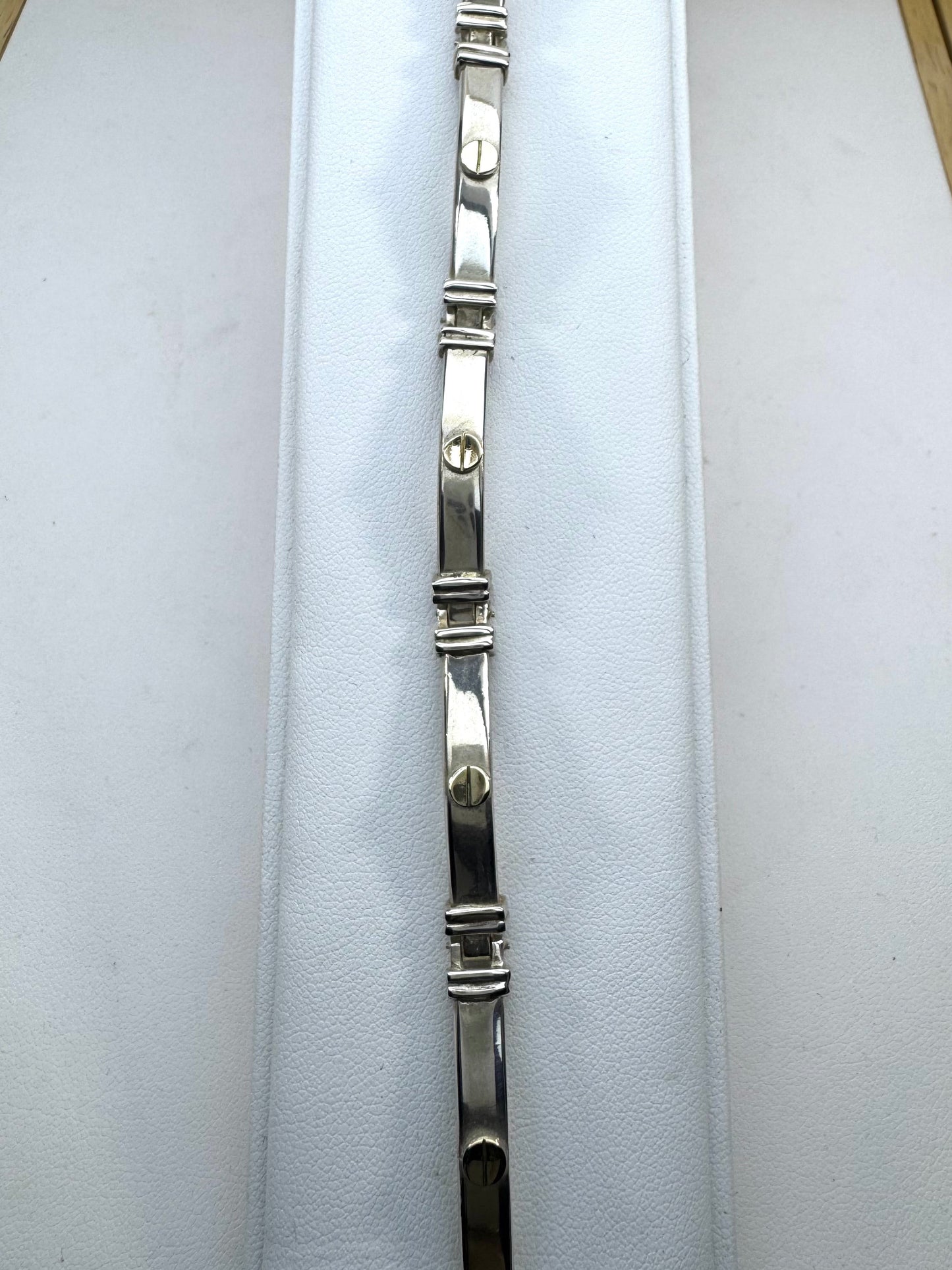 Pulsera de Plata y Oro | Tornillos Estilo Cartier